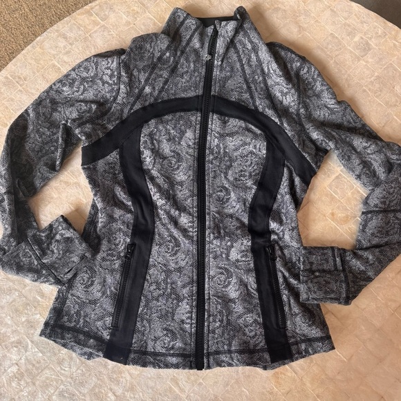 Lululemon Define Jacket brushed Rose Herringbone Black Size 10 luon full zip-up - Picture 1 of 10